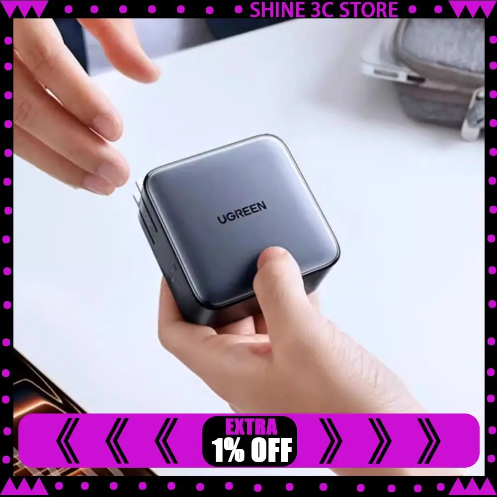 

UGREEN 100 Вт GaN Зарядное устройство из нитрида галлия Type-C 4 в 1 Быстрое зарядное устройство для настольного ноутбука для iPhone17 16 15 Pro Max Портативный планшет