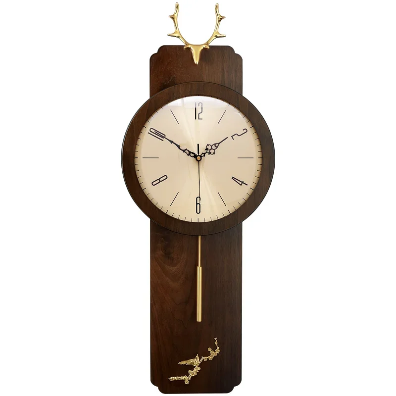 

New Chinese-style living room wall clock for home use, simple wall-mounted perpetual calendar, quartz clock