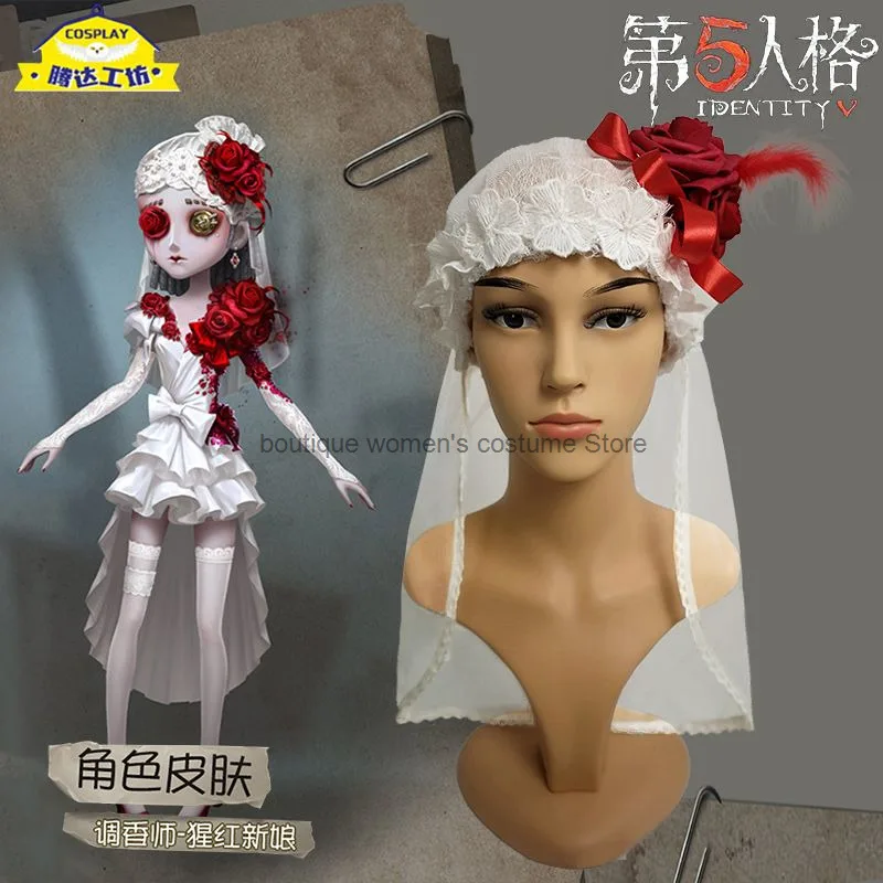

Tengda Workshop Identity V Cosplay Costume Perfumer Cosplay Scarlet Bride Wedding Dress Set Cosplay Outfit