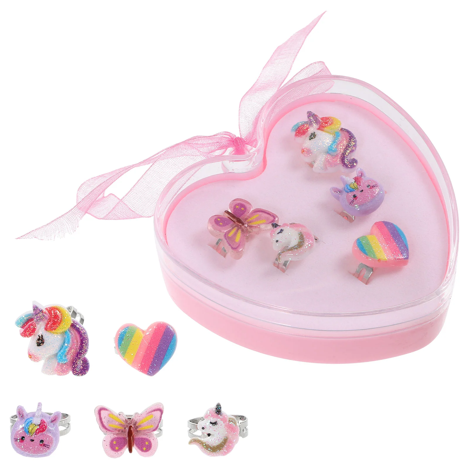 

1 Box Toddler Unicorn Shape Rings Finger Rings Girls Finger Rings Children Rings for Kids girls rings