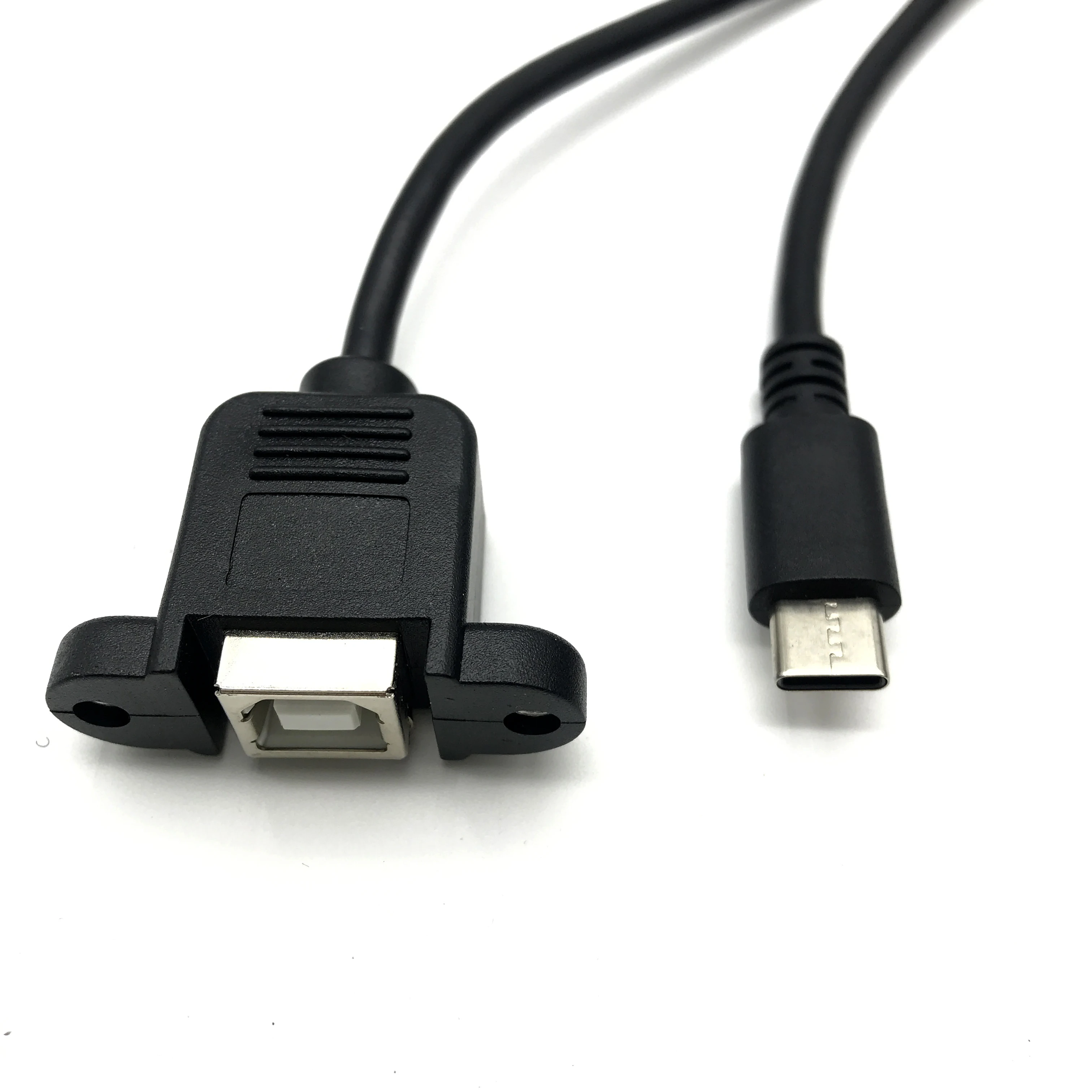 USB 2.0 Printer B To Type C Male with Screw Port Baffle Printing Scan Data Charging Transfer Cable 30CM 50cm