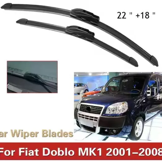 

For Fiat Doblo MK1 2001-2008 22 + 18 Windshield Wiper Blades U Hook Wipers