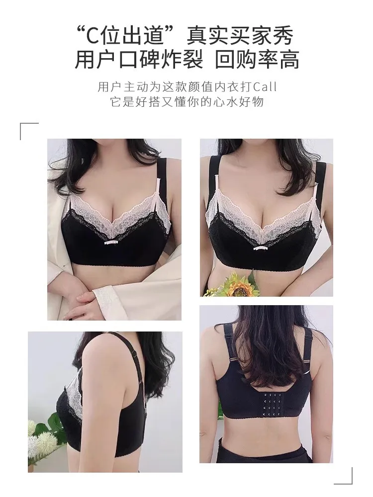 100% Cotton Large Bra Full Cup Lingerie Women Thin Gathered Anti-sagging Summer Minimizer 70-105 F G Cup