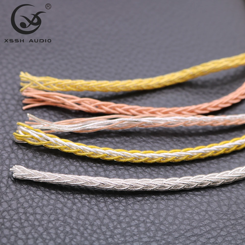 Earphone Line XSSH HIFI OFC Pure Copper Plated Silver Gold Soft 3.8mm 4.5mm Headphone Extension Audio Aux Plug Wire Cord Cable