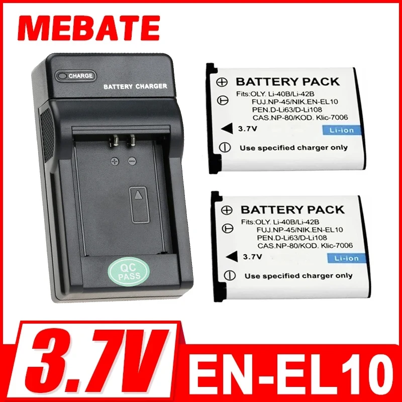 1500mah EN-EL10 battery or charger for olympus Li-40B Li-42B for FinePix XP70 XP60 XP50 T550 For Casio NP-80 Camera