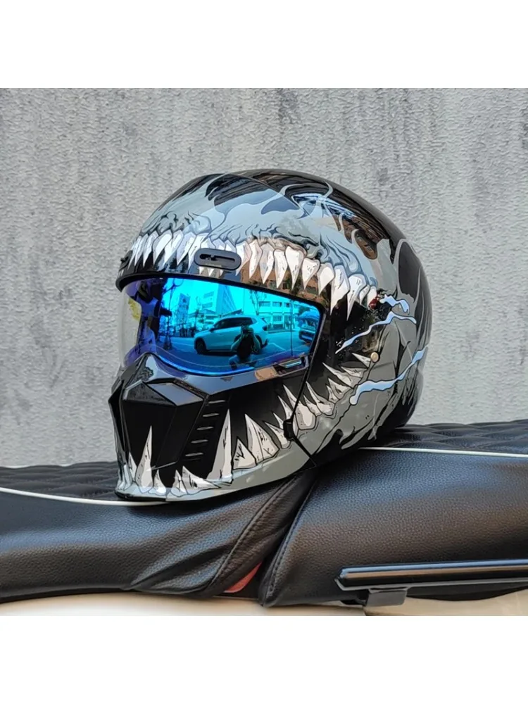 Kask motocyklowy ORZ, otwarty, typu half-face, Cascos Moto, kask kombinowany Scorpion, z miejscem na słuchawki Bluetooth. — 2