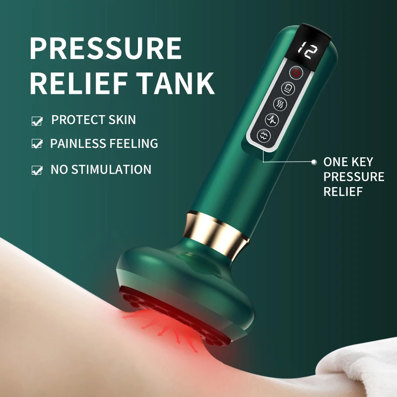 12/6 Levels Intelligent Cupping Massager Negative Pressure Infrared Heating Wireless Scraping Apparatus Dredge Meridian Relax