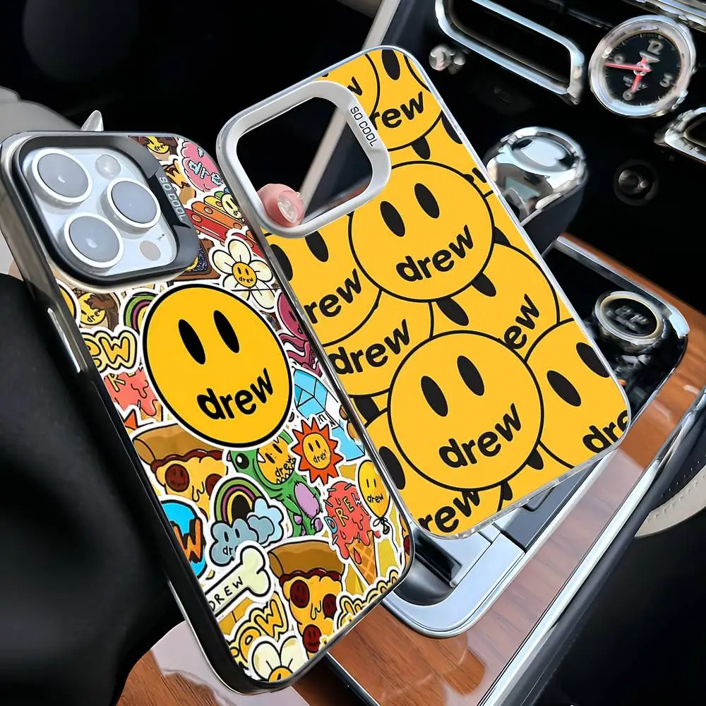 Funda para Teléfono Fashion D-Drew H-House para iPhone 17 16 15 14 13 12 11 Pro Max Plus, Color Plateado