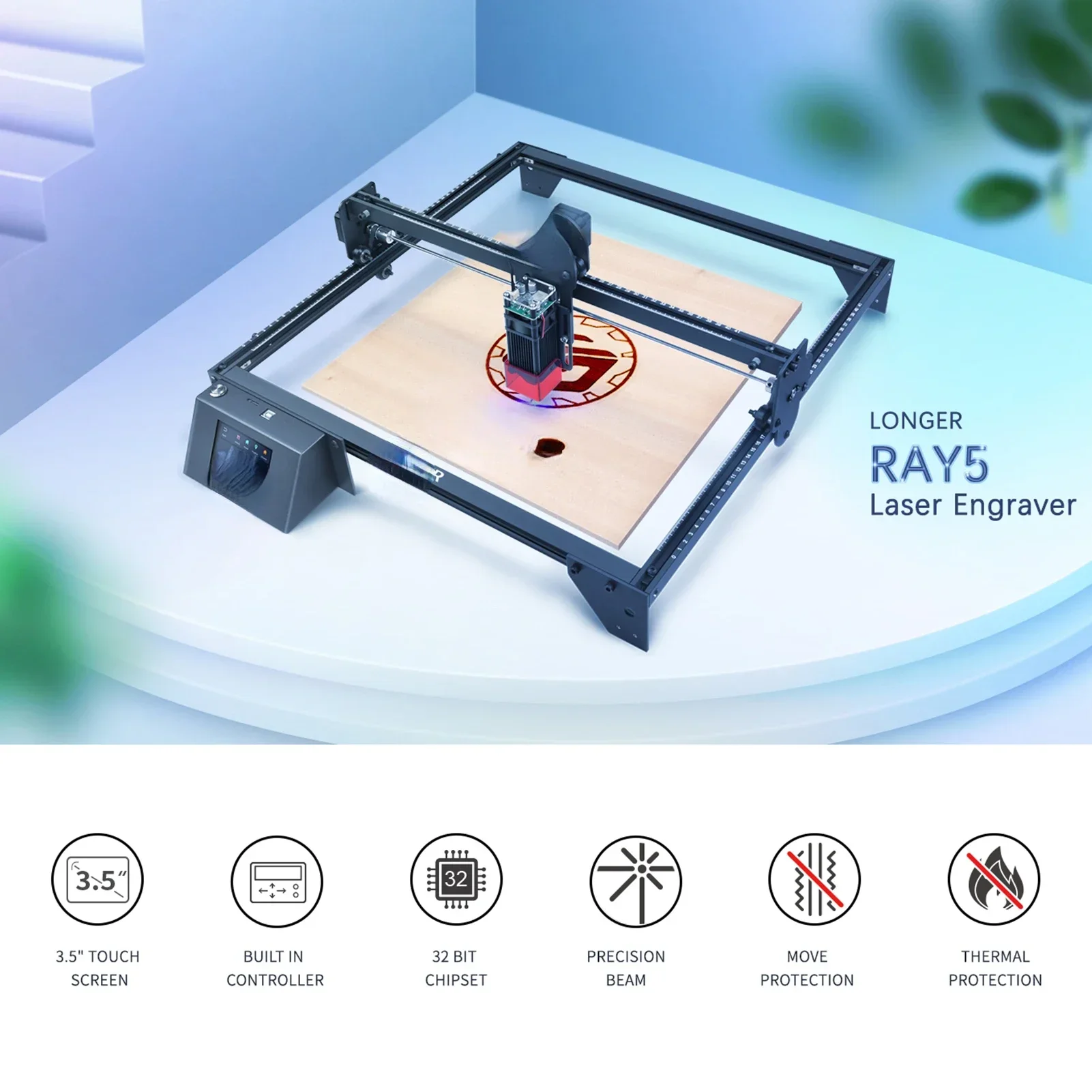 Laser Engraver Eye Protection 400x400mm Ultrafine Laser Spot Eye Protection Compatible with LaserGRBL LightBurn