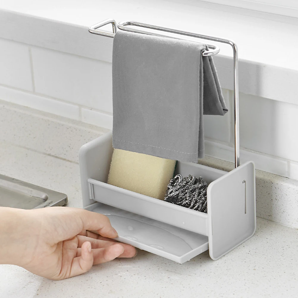 

Sponge Draining Rack Kitchen Storage ganizer Grey Color Multi Use Dishcloth Holder Rag St Plastic Sponge Holder Kitchen Rag