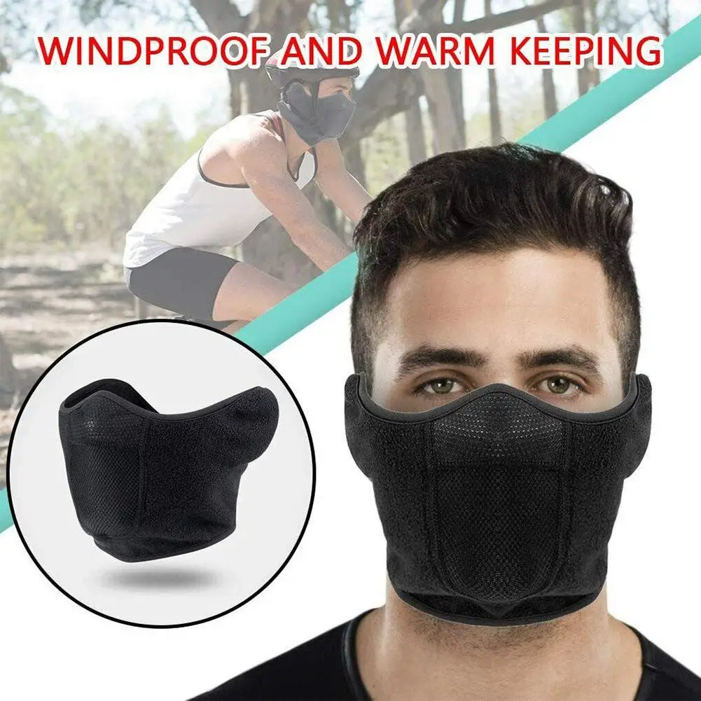 Winter Warm Half Ski Mask Windproof Face Mask With Ear Warmer For Cold Weather Warmer Earmuffs Half Face Mask Ear Protection New