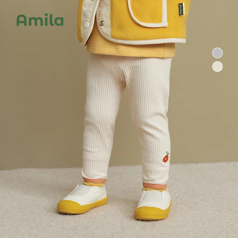 Amila Kids Leggings 2022 Spring and Autumn New Tight Cotton Trousers Baby Girls Warm Pants Soft  Children\'s Clothing