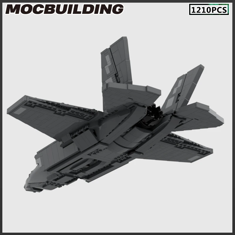 Moc blocos de construção F-35 avião modelo modular diy tijolos montar brinquedo presente natal avião coleção presente aniversário