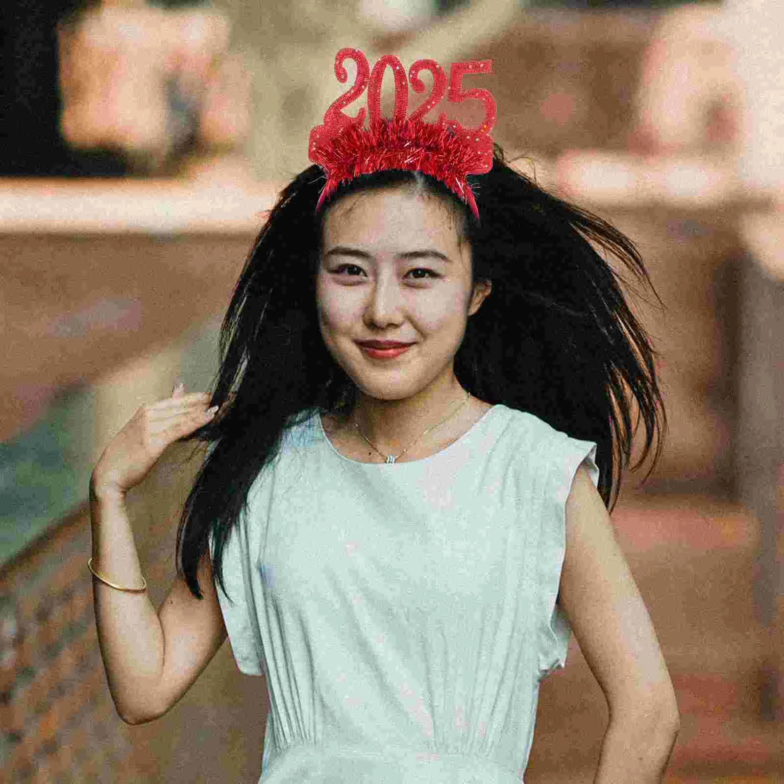 4 Pcs Number New Year Headband Miss Black Tinsel Bottle Cloth Makeup Party Headbands Adults