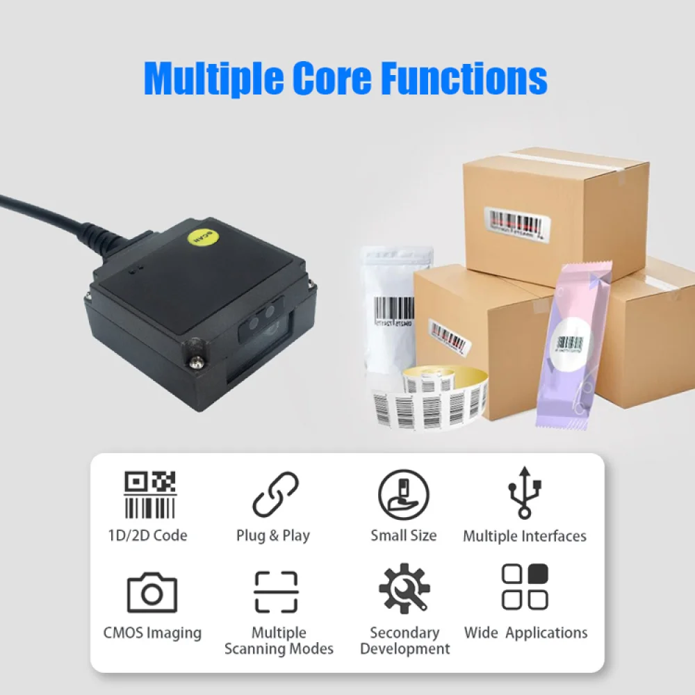 

Wireless Barcode Scanner with Multiple Trigger Modes - Manual Button/Continuous Scanning/Auto-Sensing/Command Trigger, Supports