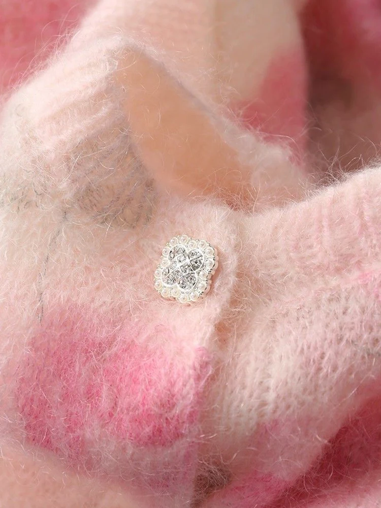 เสื้อคาร์ดิแกนไหมพรมลายดอกไม้สุดหรูสำหรับผู้หญิง แขนยาว สไตล์วินเทจ ทรงหลวม คอโอ ติดกระดุมแถวเดียว เหมาะสำหรับฤดูใบไม้ร่วง