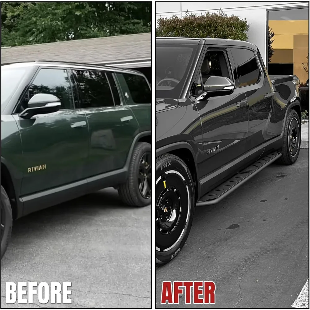 2 Stück Trittbretter für R1S Türseitenschritte, kompatibel mit Rivian R1S 2025 Nerf Bars Pedal für Rivian Außenzubehör (mit