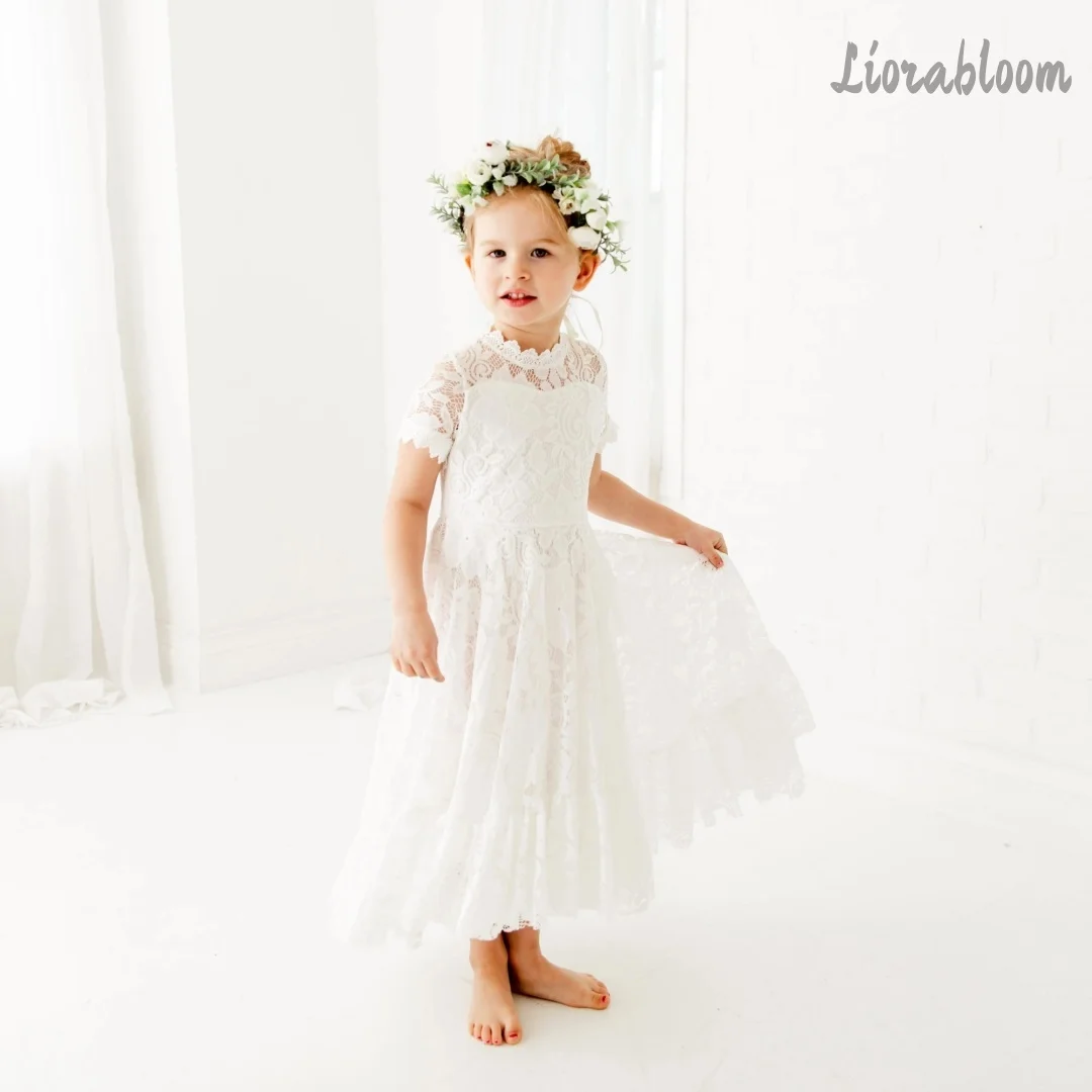 Abito Formale Personalizzato per Ragazze, Vestito Corto con Maniche a Sbuffo, Abito da Damigella, Abito da Cerimonia per Donne, Vestito da Sposa
