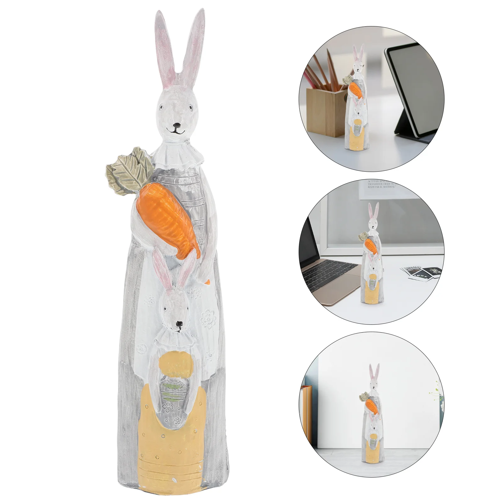 

Sturdy Resin Dwarf Rabbit Sculpture Meticulous Craftsmanship Modern Aesthetic Home Decor Easter Rabbit Decor Tabletop Decoration