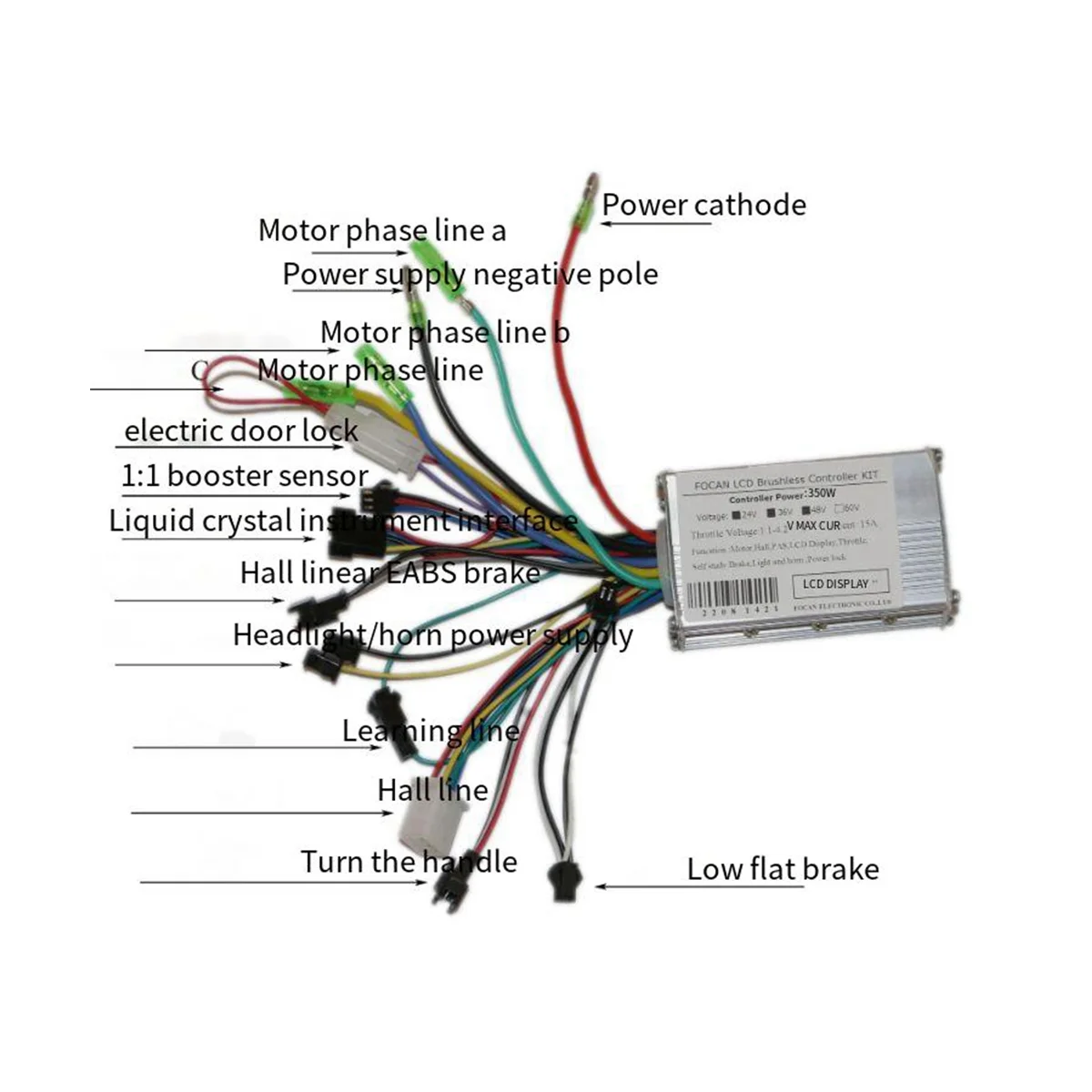 Controlador de modo Dual para bicicleta eléctrica, pantalla SW900 de 24V/36V/48V, 350W, 18A, accesorios para bicicleta de montaña