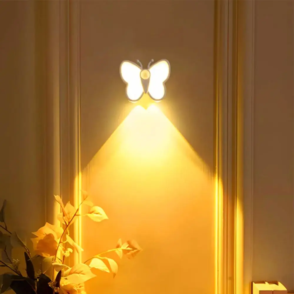 Dual Color Temperature Adjustment Butterfly Motion Sensor Night Light Adjustable Brightness LED Under Cabinet Lights