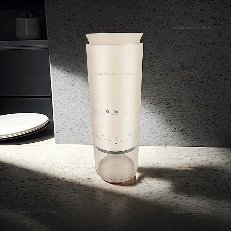 

Электрическая кофемолка емкостью 1500 мАч, портативная кофемолка с жерновами и регулируемыми настройками помола, зарядка типа C для свежих кофейных зерен