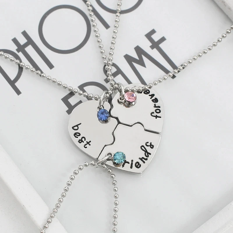 3pcs Good Friend Necklace Matching Alloy 3 Sisters Ladies Jewelry Exquisite Graduation Season Homecoming Clothing Accessories