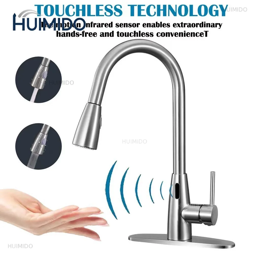 Smart Infrared Sensing Inductive Pull-out Kitchen Sink Faucet  Multifunctional Hot Cold Tap Tap Washbasin Faucets Mixer
