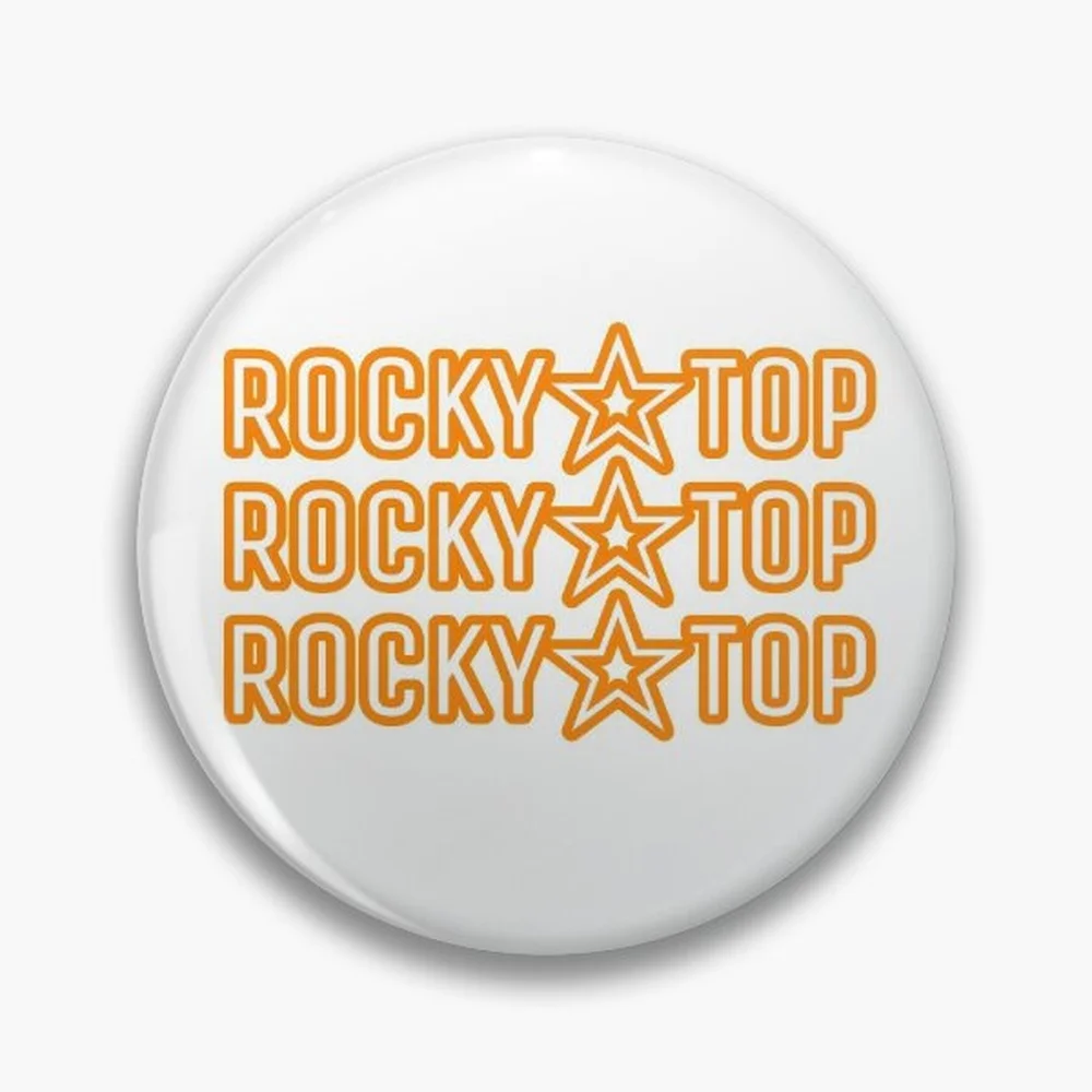 Rocky Top Pin Holographic Star Heart Pin Brooches Laminated Button Fashion Accessory