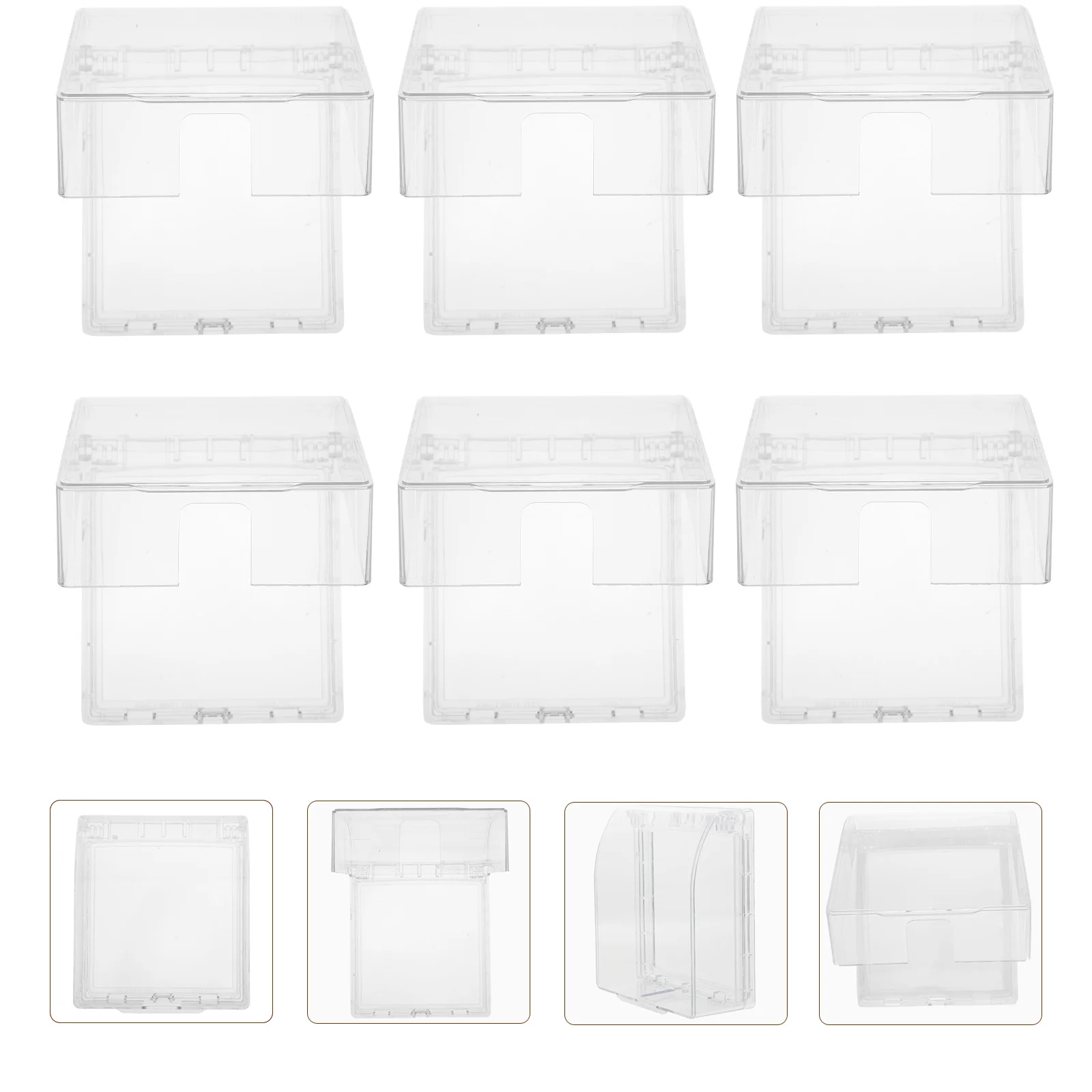 

6pcs 86 Type Box Thickened Waterproof Splash-Proof Protector Durable Pc Material Easy Install Long-Lasting Outlet Case Wall Plug