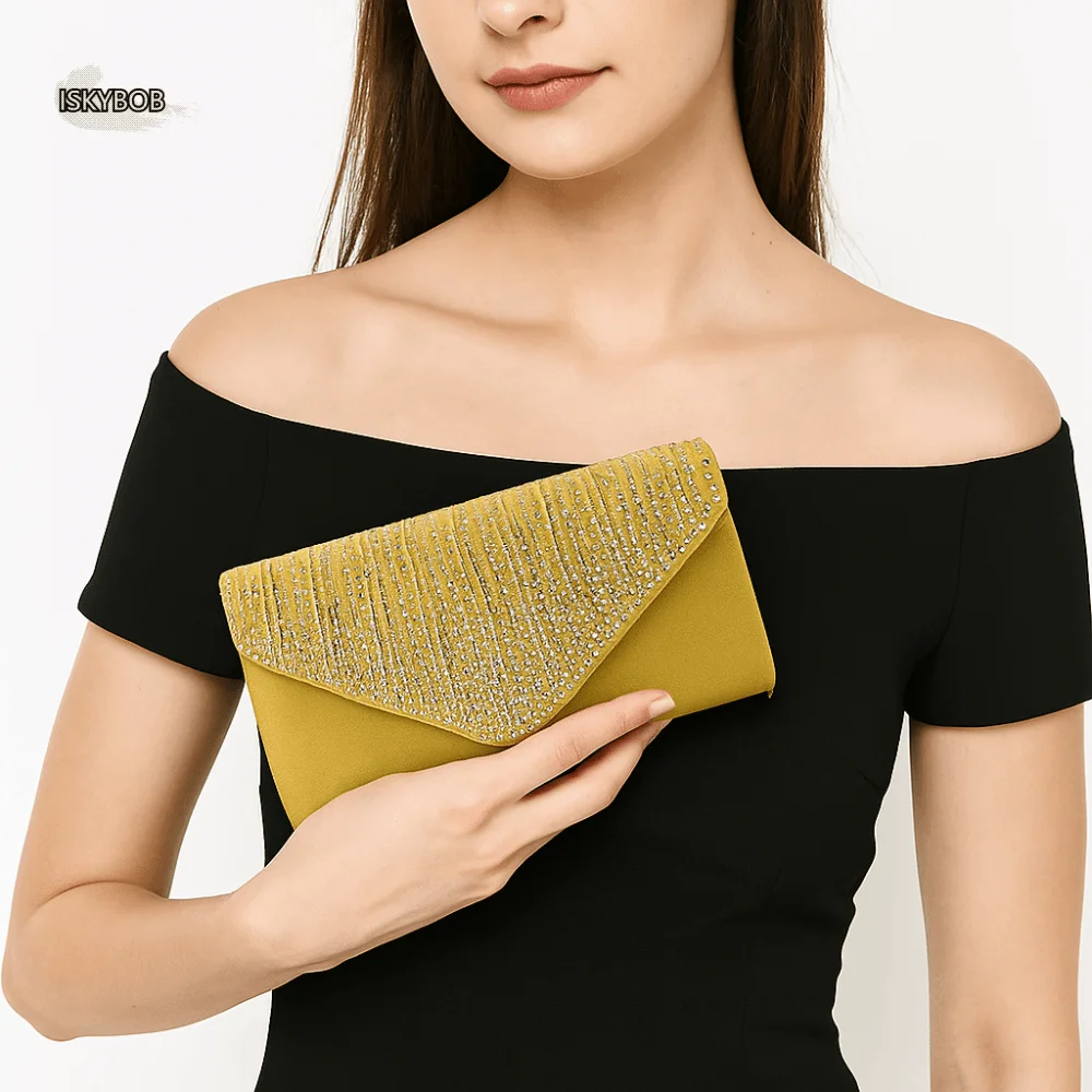

Элегантная вечерняя банкетная сумка со стразами на цепочке, большая вместительная женская вечерняя сумочка Squere на одно плечо, свадебный клатч, подарок