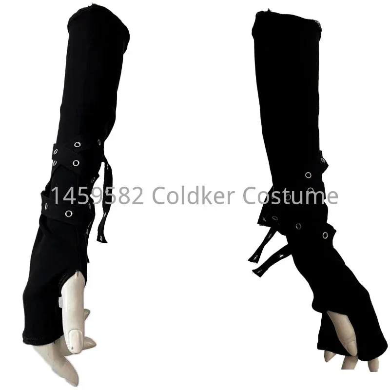 

Steampunk Unisex Buckled Up Bondage Arm Warmers With Metal Buckle Straps Women's Black Gothic Style Fingerless Gloves