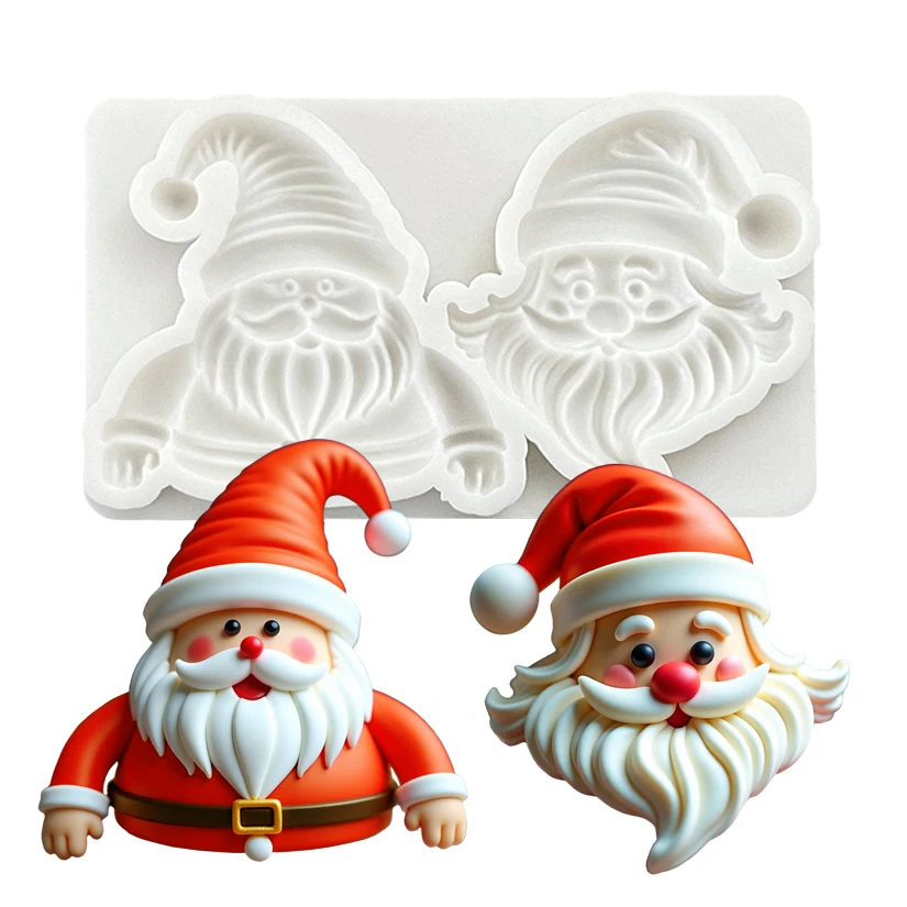 Santa Claus Christmas Silicone Sugarcraft Mold Cupcake Baking Mould Fondant Cake Decorating Tools