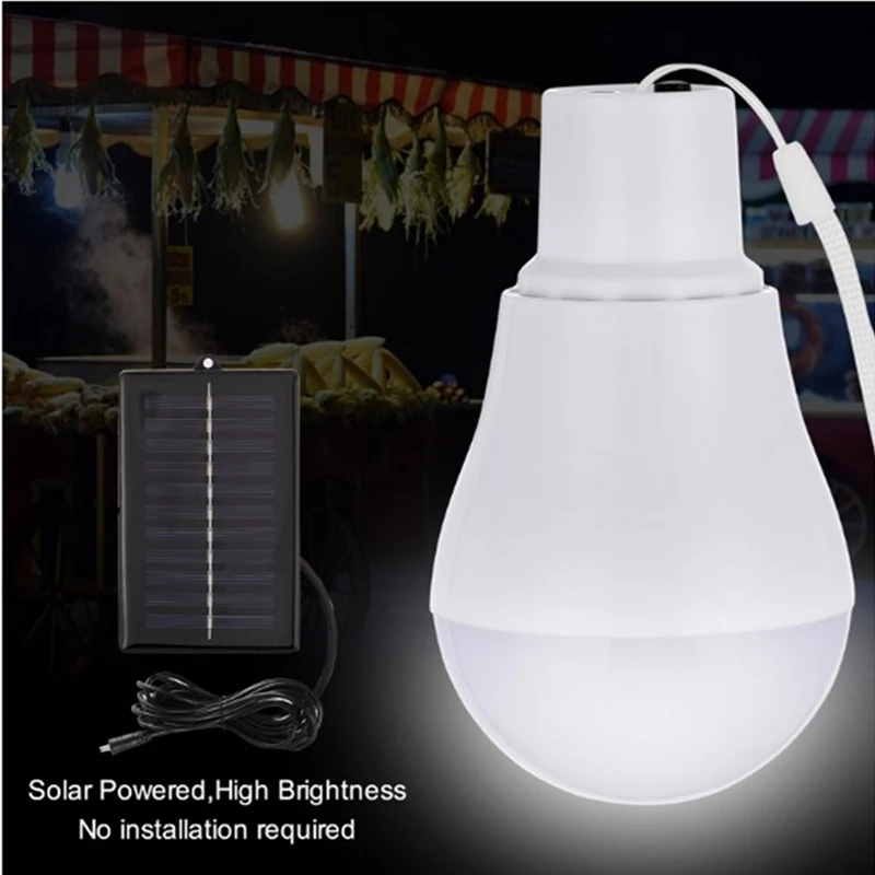 Outdoor Camping Led Lights Bulb with Solar Panel Powered High Brightness Portable Lighting Solar Tent Lamp For Outdoor Indoor