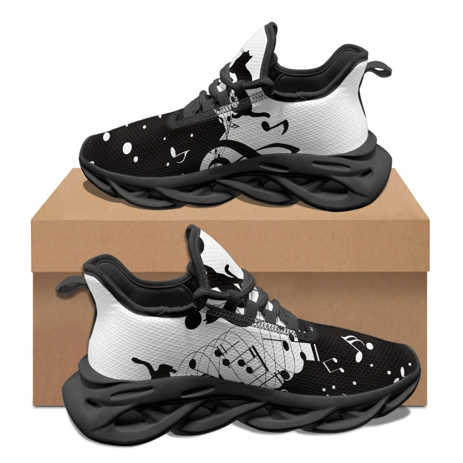 PENSTROLL Note Cat Comfortable Tennis Sneakers Athletic Fashion Shoes for Mens Lace-Up Running Blade Sneakers