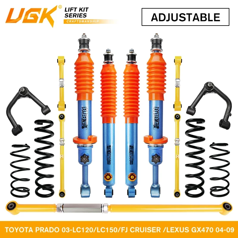 For Toyota PRADO 03-lc120/lc150/fj CRUISER /lexus GX470 04-09 Adjustable Off-road 4X4 Shock Absorber 2inch Suspension Lift Kit