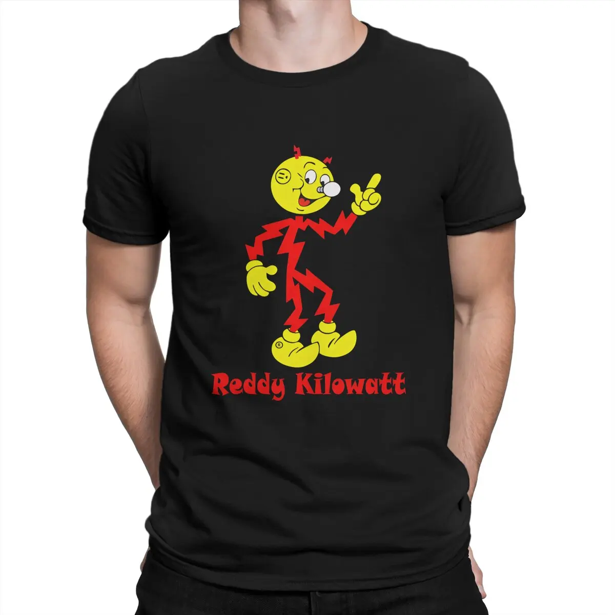 Vintage Reddy Kilowatt T-Shirts for Men Crew Neck 100% Cotton T Shirts Reddy kilowatt Short Sleeve Tee Shirt Printing Clothing