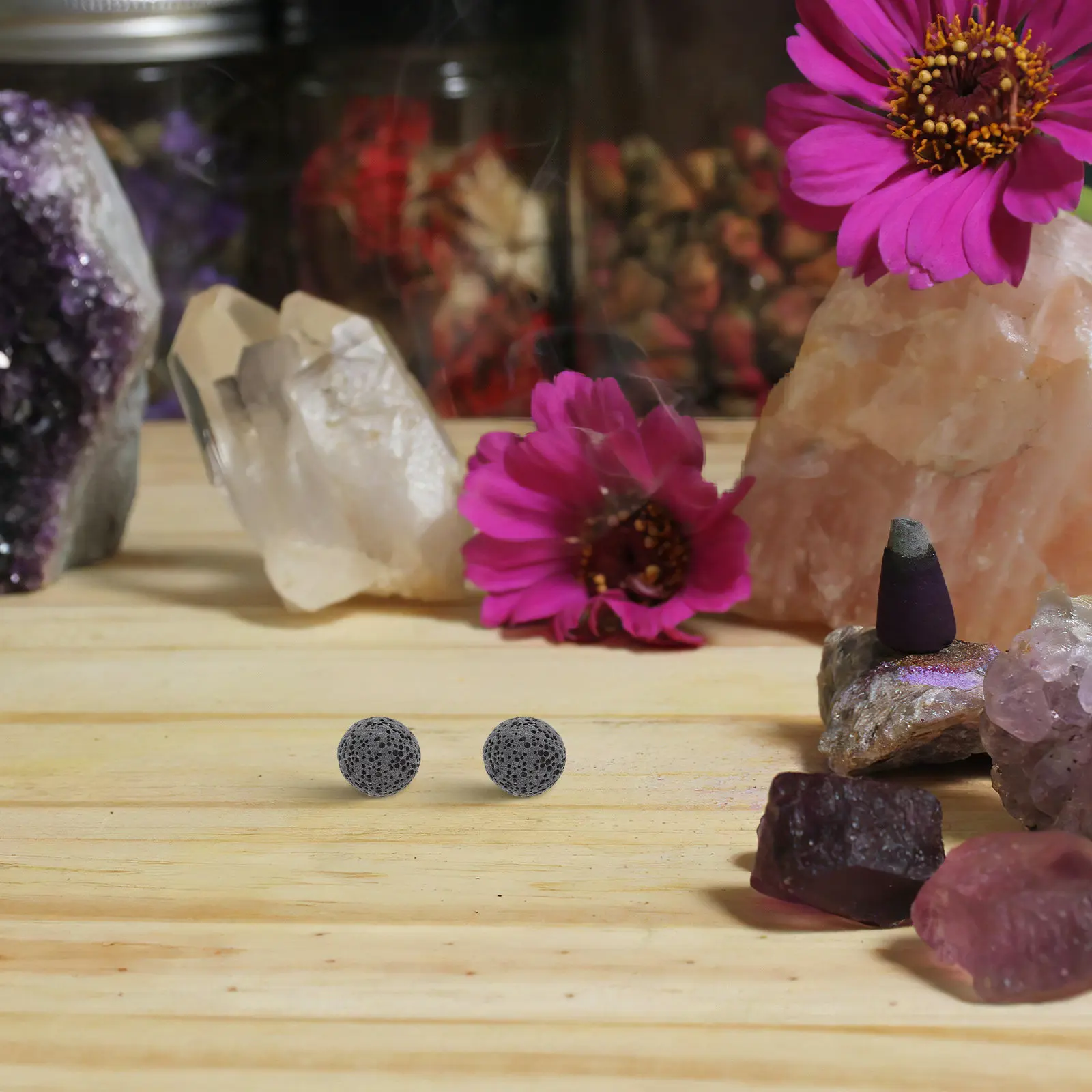 

16Mm Pure Volcanic Lava Rock Diffuser Stones No-Hole Aromatherapy Beads for Home Car Office Scenting Necklace Making Oil