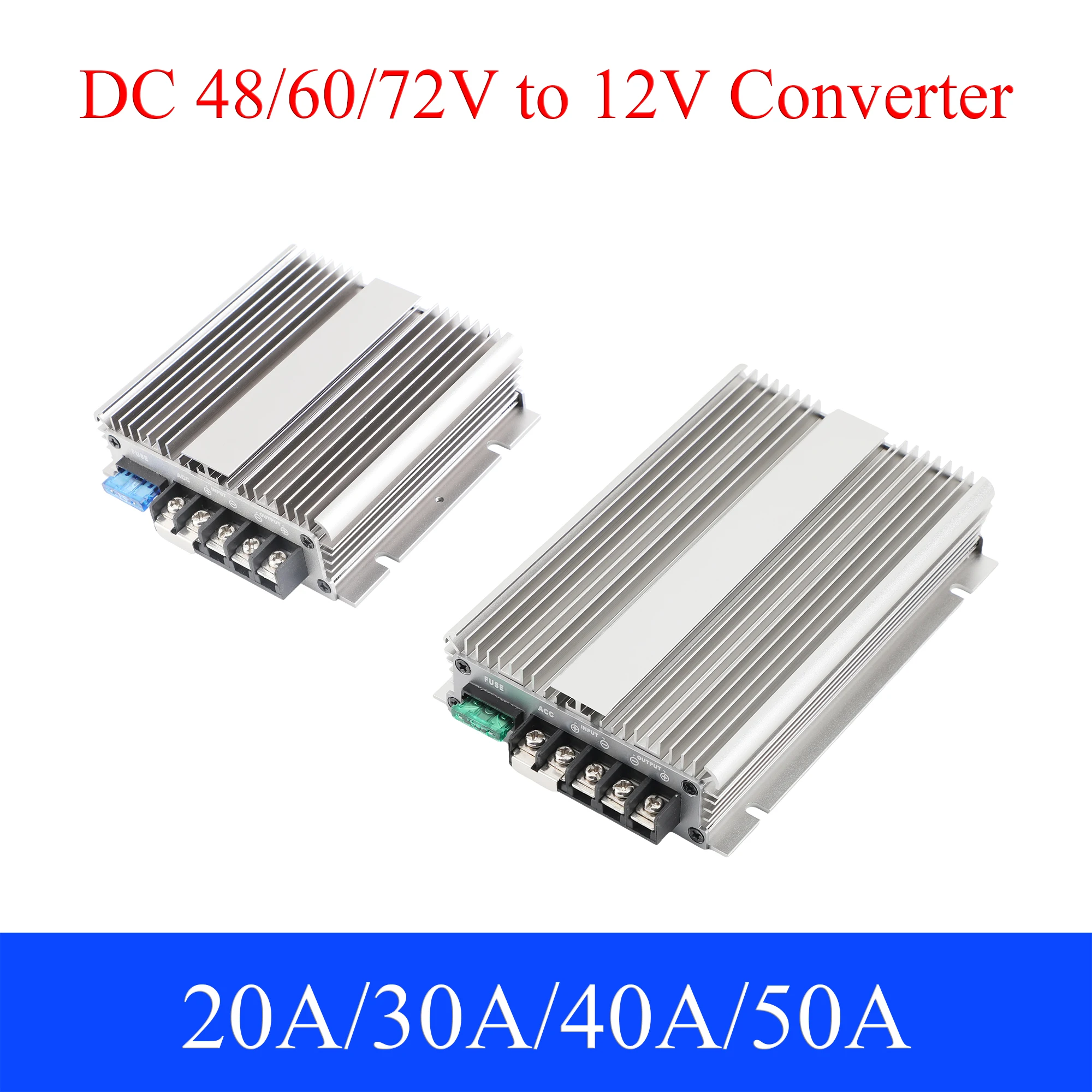 

DC 48/60/72V to12V Power Converter 20A 30A 40A 50A Automatic Buck Regulator Step-Down Voltage Power Supply Module For Car