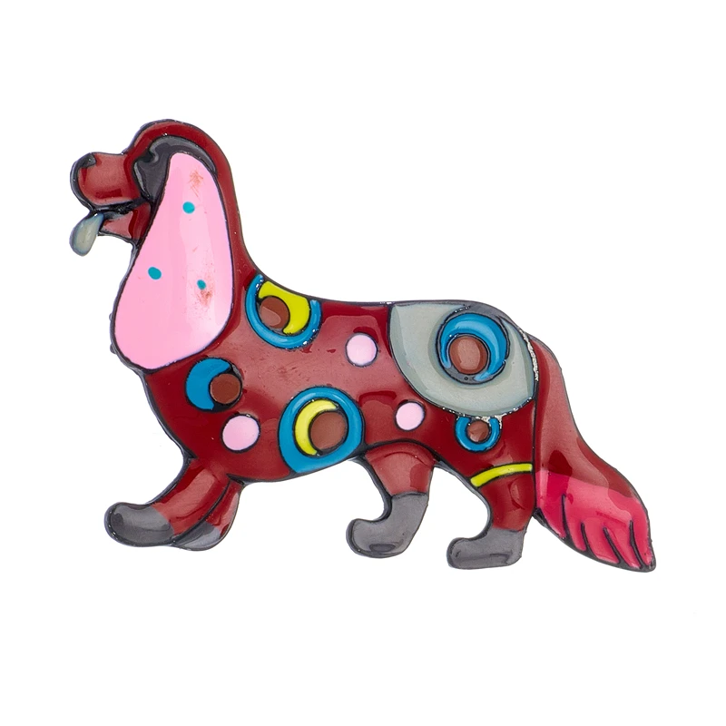 MEYRROYU Lovely Red Blue Dog Shape Women\'s Brooch Pins Enamel Cute Animal Woman Brooches Casual Jewelry Gifts
