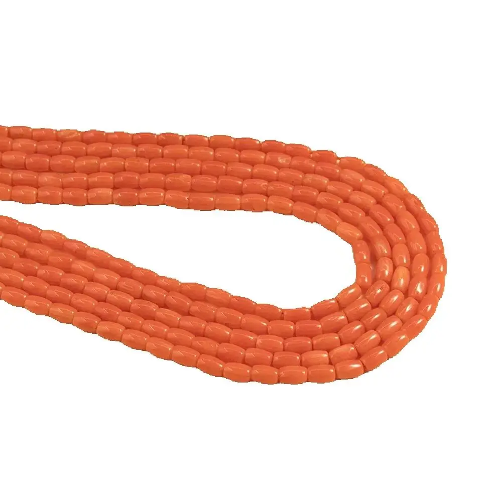 الصف رائعة دلو شكل المرجان الطبيعي الخرز ستراند 4x6 مللي متر البرتقال خرزة مباعدة لصنع سوار ذاتي الصنع قلادة القرط #1