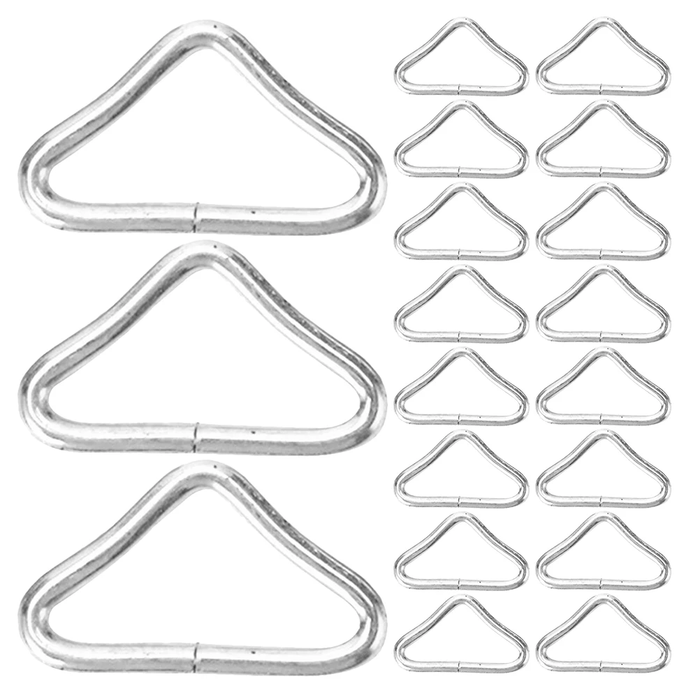 

35pcs Trampoline Buckles Metal Plastic Rings Harness Triangle Shaped Galvanized Steel Repair Straps High Strength Jumping Bed