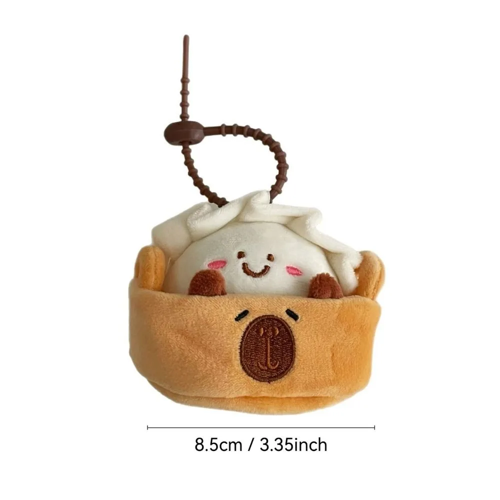 Adorável desenho animado chaveiro de pelúcia macio com chaveiro porta-chaves de pelúcia capivara bolinhos saco pingente presente
