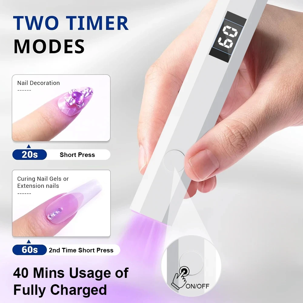 HOMEFISH UV LED Nail Lamp with Adjustable Bracket Base and LED Indicator, Professional Nail Dryer for Fast Curing and Gel Nails