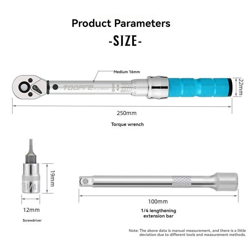 TOOPRE Universal Torque Wrench Set 1/4\