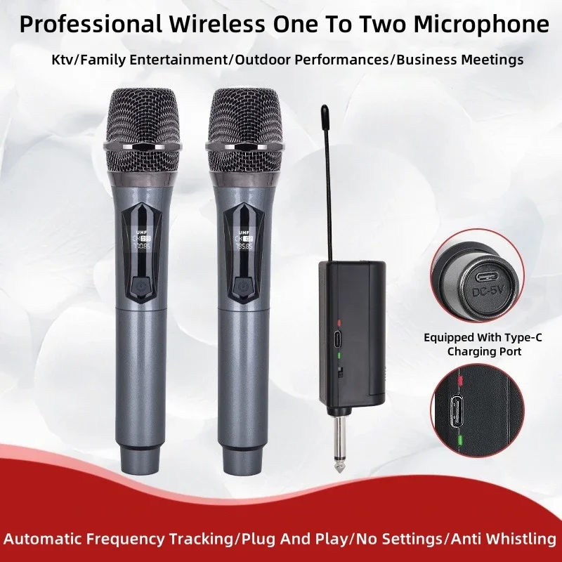 プロフェッショナルワイヤレスマイク,家庭用KTVサウンドカード,ステージライブストリーミングカラオケ,Vバンド,インテリジェントノイズリダクションマイク,1〜2
