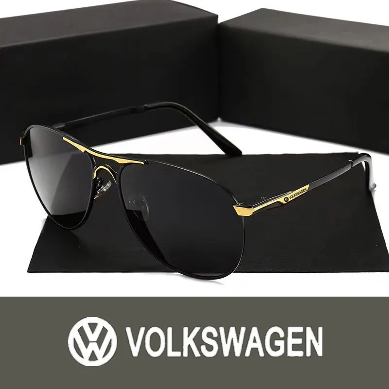 Classic Men\'s Polarized Sunglasses Metal Driving Male Light Sun Glasses for VW Volkswagen Golf Polo Passat Tiguan Touran Jetta