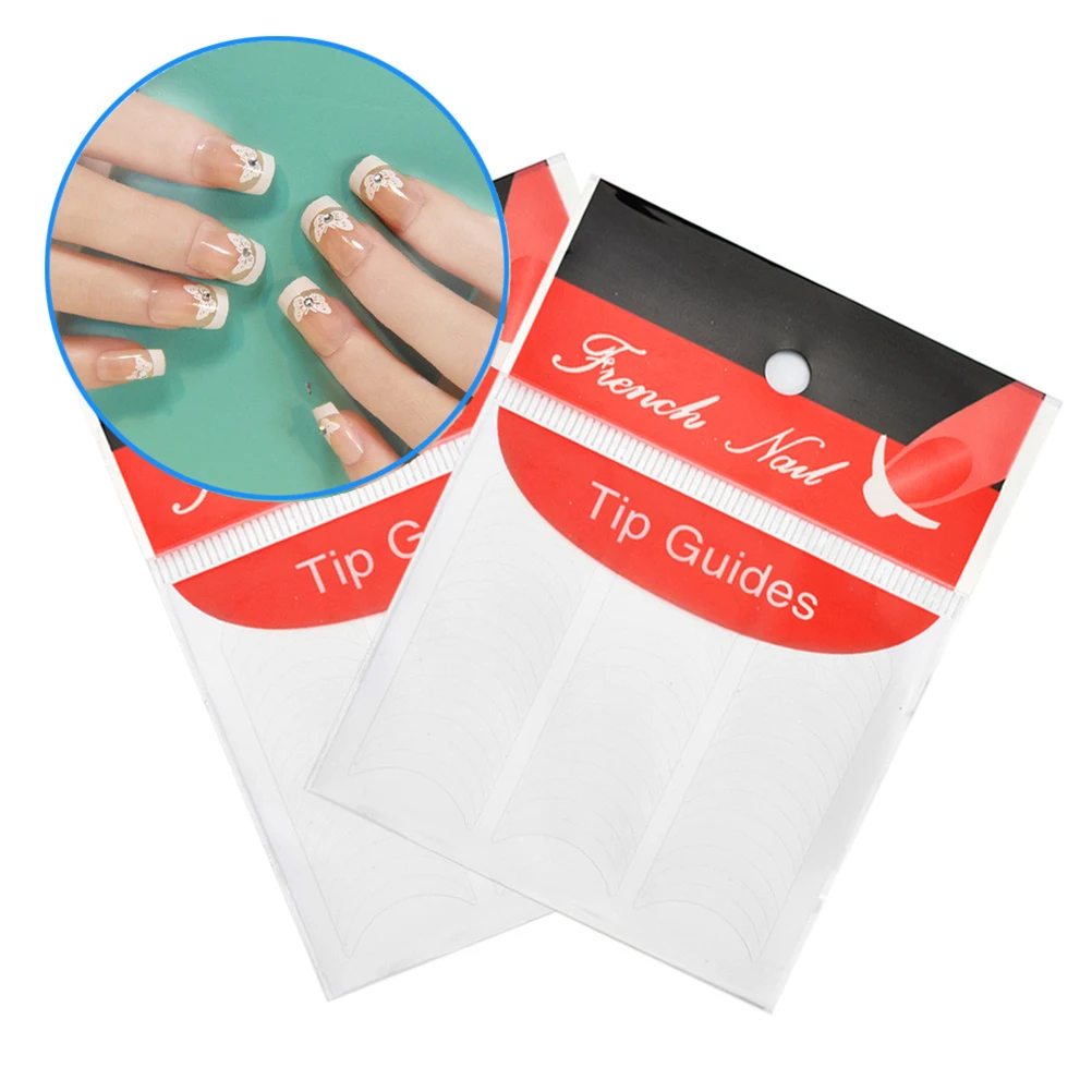

10 Sheets Nail Stickers French Manicure Gel Fake Nails Self Adhesive Nail Line Decals Perfect for DIY Professional