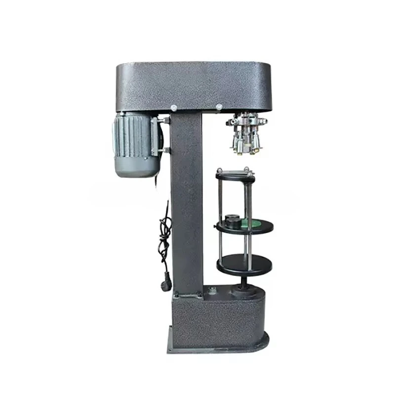 

Desktop metal cover locker, beverage juice bottle semi-automatic sealing machine