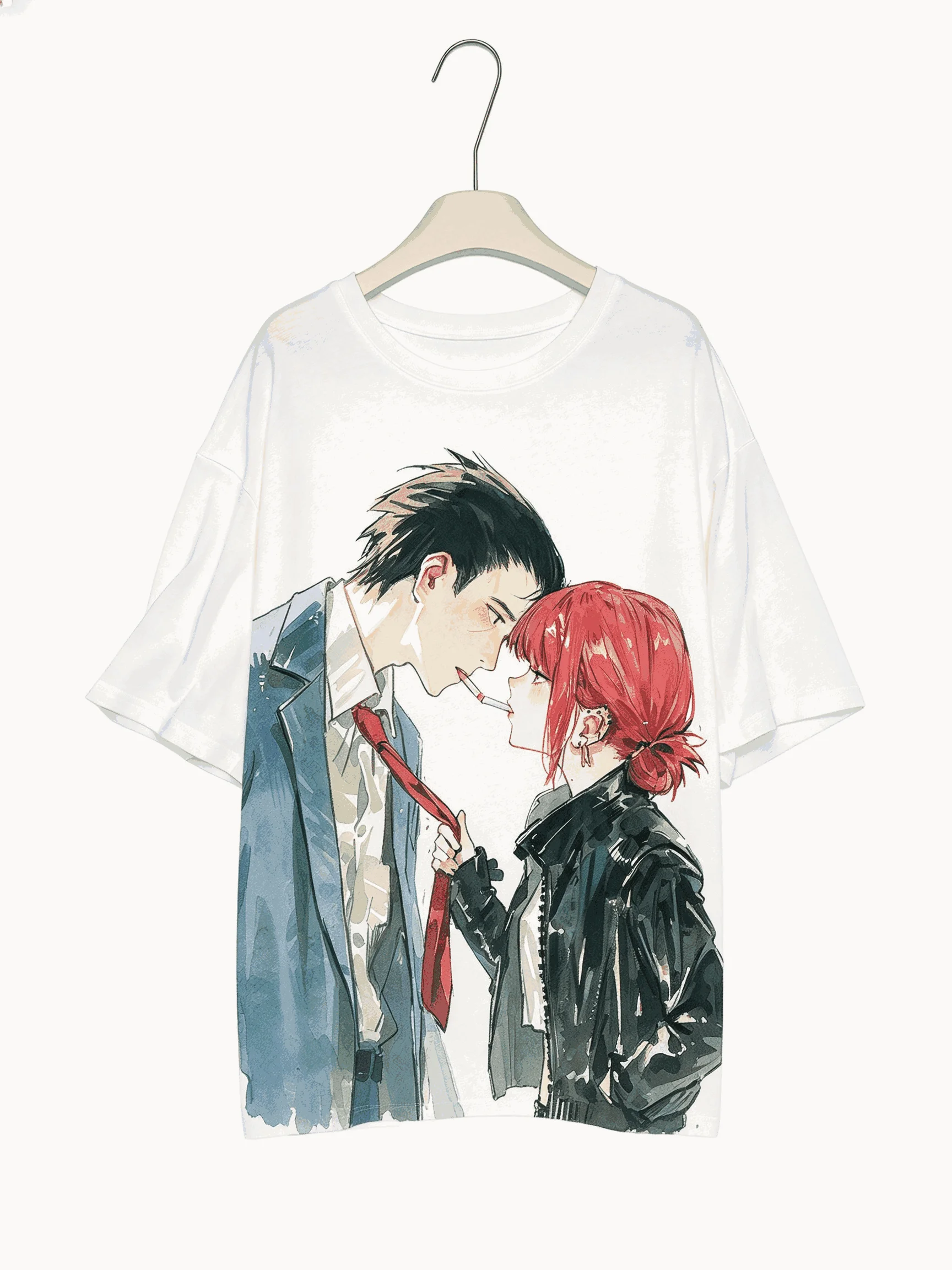 Smoking Behind the Supermarket with You Oversized Unisex Anime Lover Print T-shirts for Men Women Fashion Streetwear Trendy soft
